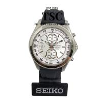 ราคา นาฬิกาผู้ชาย SEIKO Chronograph ระบบควอตซ์ สายหนังซิลิโคน จับเวลา แท้ กล่องใบประกัน (19459378030)