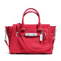 ราคา กระเป๋าถือ Coach แท้ รุ่นหรูที่สุด หนังแท้ หนังนิ่ม มีสายยาว COACH 36235 SWAGGER 21 IN PEBBLE LEATHER BAG (7182538740)