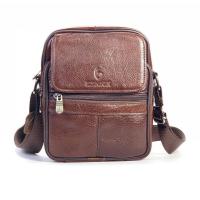 ราคา Chinatown Leather กระเป๋าสะพายข้าง ผู้ชาย หนังแท้ ใบกระทัดรัด สีน้ำตาล ใส่กระเป่าเงิน มือถือใหญ่ได้ทุกรุ่น (10572415756)
