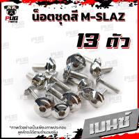 ราคา น็อตชุดสีM SLAZ 1ชุด 13 ตัว น็อตชุดสีเอ็ม สแลช น็อตMSLAZ น็อตเฟรมMSlaz น๊อตMSLAZ น็อตยึดเฟรม น็อสแตนเลส M slaz (16213218596)