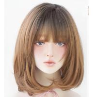 ราคา TSE วิกผมสั้น40ซม ยาวประบ่าวิกผมกับ Bangs ตรง Bob D3107 (8834158727)