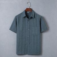 ราคา FAWORK เสื้อแขนสั้นลินินฤดูร้อน เสื้อผ้าฝ้ายลินินแขนสั้นพ่อวัยกลางคน (14635041555)