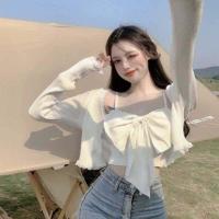 ราคา เสื้อสายเดี่ยว เสื้อสายเดี่ยวเเฟชั่น เสื้อสายเดี่ยวสีพาสเทล เสื้อสายเดี่ยวผูกโบว์ใหญ่ (17892583709)
