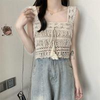 ราคา เสื้อกล้ามสีพื้น ทรงครอปถักไหมพรม สินค้าพร้อมส่ง 47233 C (19409562065)