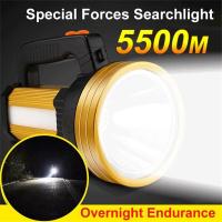 ราคา ไฟฉาย LED T6 Flashlight ไฟฉายสปอตไลท์ ไฟฉายแรงสูง LED Searchlight 5500m Waterproof USB Searchlight Torch ไฟฉายเดินป่า ไกลมาก สว่างมาก ไฟแรงมาก (15336660127)