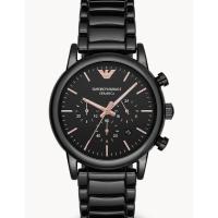 ราคา Emporio Armani AR1509 43mm Mens Chronograph Black Ceramic Watch (18330409762)