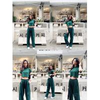 ราคา เซทเสื้อครอปแขนสั้น เกร๊ๆแซ่บๆ จับคู่กับกางเกงขายาวทรง Cargo แต่งกระเป๋าล้วงข้าง ชุดเซต ชุดเซ็ท (16571600628)