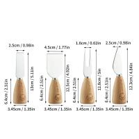 ราคา คุ้มค่าที่จะซื้อมีดทาเนยสแตนเลสพร้อมด้ามไม้ส้อมชีสไม้พายปาดเนยขนมปังที่ตักพิซซ่าในครัว (20718598161)