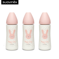 ราคา Suavinex แพ็ค 3 ชิ้น ขวดนม ลาย HYGGE รุ่น Premium PA polyamide wide neck bottle with round teat ขนาด 360ml เหมาะสำหรับอายุ 12 24 เดือน (19651124493)