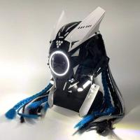 ราคา Cyberpunk mask Predator helmet cosplay mechanical tactical mask illuminated full face gas mask JYUE (20496257321)