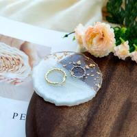 ราคา 1ชิ้นถาดเก็บเครื่องประดับเรซินหินอ่อนแผ่นป้ายแสดงสร้อยคอแหวนเล็บ (21170984271)