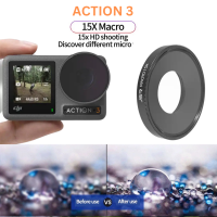 ราคา For DJI Action 4 3 Macro Lens 15X Macro Filter High Definition micro shot เลนส์มาโคร 15X ถ่ายวัสดุระยะใกล้ 5 cm (19258033627)