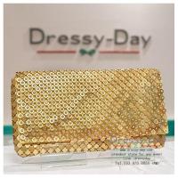 ราคา กระเป๋าออกงาน คลัช ถือไปงานแต่งกลางคืน กลางวัน สวย หรู เรียบโก้ TE001 GLD ทอง (7476251725)