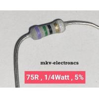 ราคา 20ตัว 75R 75โอห์ม 1 4Watt 5 Metal Oxide Flim Resistor (17517237034)