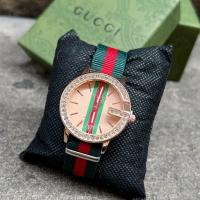 ราคา นาฬิกาผู้หญิง นาฬิกาวินเทจ นาฬิกาแฟชั่น ผู้หญิง กุชชี่ สายนาฬิกา ผ้าไนล่อน ปรับสายได้ตามข้อมือ หน้าปัดขนาด 32 มม มี 3 สี แถมถ่านฟรี (15981682089)