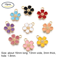 ราคา Beebeecraft 5 20 pc Alloy Enamel Flower Pendants Cherry Blossoms Flower Charms Gold Plated Pendant for Women Jewelry Making Necklace Earrings Bracelet Craft Findings (14013190801)