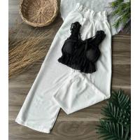 ราคา กางเกงขายาวผ้าวอมมากับสายเดี่ยวสุดสวยแต่งผูกโบว์มีฟองน้ำ (19409338726)