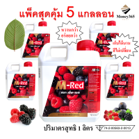 ราคา ส่งฟรี แพ็ค แกลลอน 1 ลิตร แพ็ค 5 แกลลอน M Red เอ็ม เรด น้ำหวานกลิ่นผลไม้รวมเข้มข้น บรรจุ 1 ลิตร (20422160706)