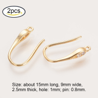 ราคา Beebeecraft 2 20 pc Brass Micro Pave Cubic Zirconia Hoop Earrings Findings Golden Leaf Earrings Real 18K Gold Plated for Earring Designs Jewelry Making (14295794405)