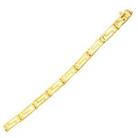 ราคา สร้อยข้อมือฉลุแฟนซีกรีกทองคำแท้ 14K Greek fancy openwork bracelet 14K yellow gold (459310726)