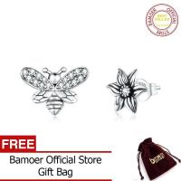 ราคา BAMOER 925เงินสเตอร์ลิงต่างหูสตั๊ดสำหรับผู้หญิงผึ้งและดอกไม้ย้อนยุคต่างหูหมุดหญิงป้องกันภูมิแพ้ของขวัญสำหรับเด็กผู้หญิง SCE884 (13792859324)