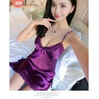 ราคา ชุดนอนซาติน ชุดนอนไม่ได้นอน ชุดนอนสไตล์เซ็กซี่ ชุดนอกระโปรงแต่งลูกไม้สายเดี่ยว พร้อมจีสตริง สวมใส่สบาย (20927542554)