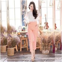 ราคา TW1920 Set 2 ชิ้น เสื้อลูกไม้แขนระบาย กางเกง (630788216)