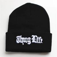 ราคา THUG LIFE BEANIEเทรนด์เวอร์ชั่นเกาหลี สกี ป้องกันความหนาวเย็น เย็บปักถักร้อยแบนสามมิติ ถักยืด หมวกไหมพรม (20015174636)