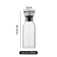 ราคา JustLiving 800มล 1L Borosilicat แก้วเหยือกน้ำขวดกาต้มน้ำสำหรับน้ำเย็นกาน้ำชาขนาดใหญ่พร้อมฝาปิดที่ใส่น้ำผลไม้กาต้มน้ำผูกต้านทานความร้อนถ้วยน้ำเย็นชงเย็น (20402419167)