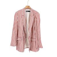 ราคา Zara เสื้อคลุมทรงสูทลายทาง Used Like New Preloved (20605528984)