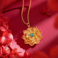 ราคา LILIYAWIND เครื่องประดับใหม่ผู้หญิงสร้อยคอทองแดงจี้บัวเคลือบขนาดใหญ่ (19476093811)