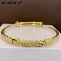 ราคา Kemstone เครื่องประดับชุบทอง24K กำไลข้อมือลายมังกรฟีนิกซ์สำหรับงานแต่งงานสำหรับผู้ชายและผู้หญิง (14070495272)