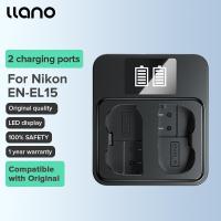 ราคา LLANO Nikon ที่ชาร์จกล้อง EN EL15 LED USB ดิจิตอลช่องคู่สำหรับ D50 D600 D610 D750 D7000 7100 7200 7500 D800 800E 810 81A 850P520 530 (21150496532)