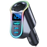 ราคา Joyroom 150W ที่จุดบุหรี่4 in 1อะแดปเตอร์ที่ชาร์จในรถยนต์แบบ USB PD3 0และ QC3 0 30W ที่ชาร์จในรถแบบเร็วสุดๆสำหรับ iPhone Samsung (21171027686)