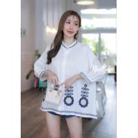 ราคา เสื้อปักลาย อก44ยาว24นิ้ว คอจีน ผ้าปักลายดอกไม้ เนื้อผ้านิ่ม ใส่สบายไม่ร้อน ขายปลีกและขายส่ง (21133131156)