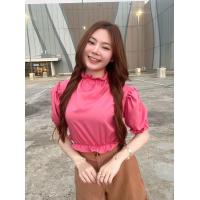 ราคา GoodLucky Maccaroni เสื้อครอปคอจั๊มแขนตุ๊กตา จั๊มเอว (17405266724)