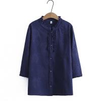 ราคา มีไซส์ใหญ่ Plus Size Womens 3 4 Sleeve Stand Collar Tops Oversized Vintage Floral Blouses Large Size Female Top (17613538424)
