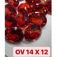 ราคา พลอยพัดพารัดชา พลอดอัดเนื้อแข็งคอรันดัม Corundum Padparadscha sapphire รูปไข่ 12X14 พลอยสังเคราะห์ Corundum Padparadscha sapphire Lab Created Oval 12X14 (18194538444)