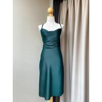 ราคา Summer dress เดรสซาตินตินเชือกผูกหลัง เดรสไปทะเล ชุดไปทะเล (19088290279)