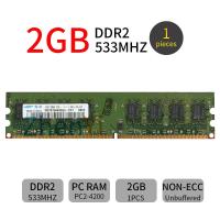 ราคา ชุด DIMM RAM หน่วยความจำสำหรับเดสก์ท็อป2GB 2Rx8 DDR2 533MHz PC2 4200U 240Pin สำหรับ Samsung (18299574511)