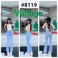 ราคา กางเกงยีนส์เอวสูงขาบานงานป้ายVintage (17441035152)