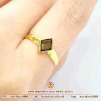 ราคา แหวนพลอยมรกตจันท์ แหวนพลอยสไตล์เม็ดเดี่ยว ตัวเรือนทองแท้ 90 มีใบรับประกันจากทางร้าน (20901739524)