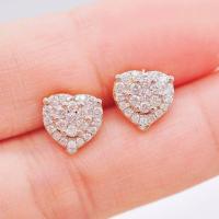 ราคา พร้อมส่ง ต่างหูหัวใจเพชรแท้ ทองคำแท้9K ทอง37 5 เพชรแท้น้ำ100 เบลเยี่ยมคัต 9KPE961 (16151246027)