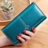 ราคา Womens Leather Wallet Woman Luxury Long Wallets Fashion Women Purses Money Bags 2022 Handbags Womens Purse Cards Holder (20131315270)