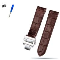 ราคา สายนาฬิกาหนังคุณภาพสูงเหมาะสำหรับ Cartier Santos Strap Santos 100 Men S And Women S Folding Buckle Strap 20Mm 23Mm (20024965457)