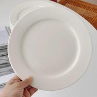 ราคา จาน จานเซรามิค จานมินิมอล จานสีขาว จานก้นตื้น สีขาว ขนาด 8 10 5 นิ้ว (20188847263)