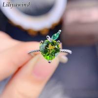 ราคา Liliyawind โอลีฟสีเขียวหัวใจแอปเปิ้ลเงาเพทายแฟชั่นที่เรียบง่ายเปิดแหวนชุบเงินสำหรับผู้หญิง A1R (16453840158)