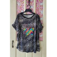 ราคา เสื้อยืดแฟชั่นทรงค้างคาว รีดเพชรลายผีเสื้อ อก46 นิ้ว (16772406926)