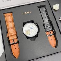 ราคา watch house NEW นาฬิกา TOMI แบรนด์แท้100 เข็มเล็กเดินออโต้ สายใส่ง่าย มีสาย2สีใน1เซ็ต สวมใส่สบาย กันน้ำ 100 เปอร์เซ็น ขนาดหน้าปัด 38 mm (16193294204)