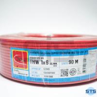 ราคา สายไฟTHW 1x6 Thai Union ไทยยูเนี่ยน ยาว 90 เมตร ทุกสี ราคาถูกมาก มีมอก สายไฟเดี่ยว สายแข็ง (9522831898)